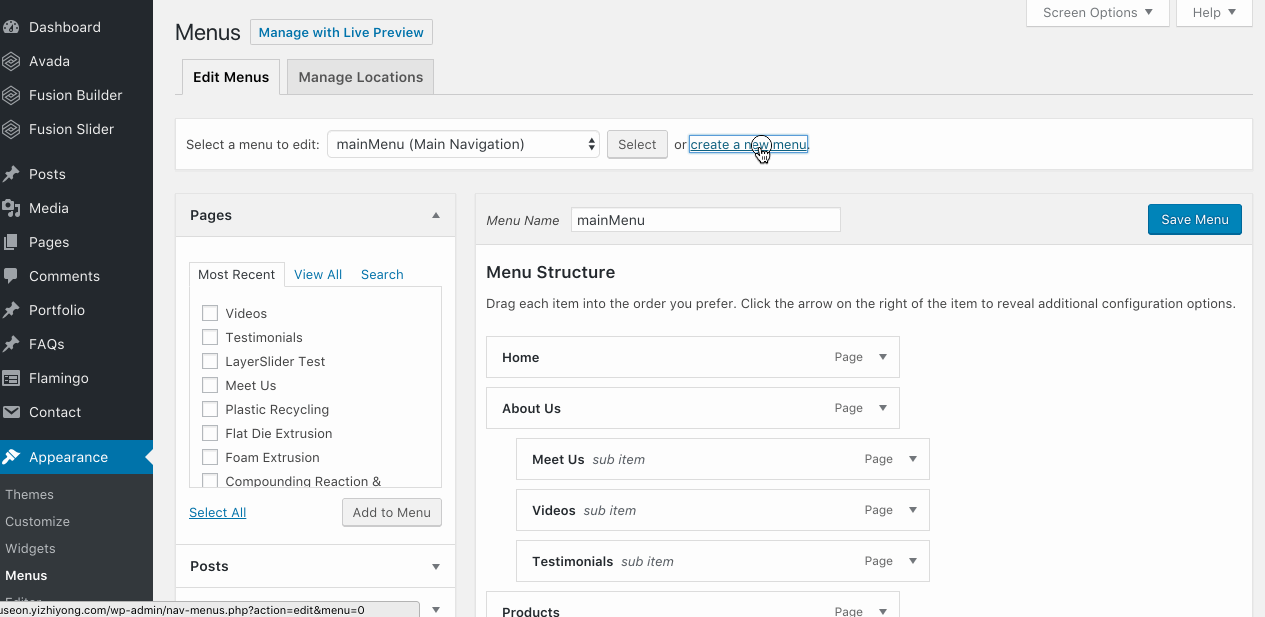 create-menu